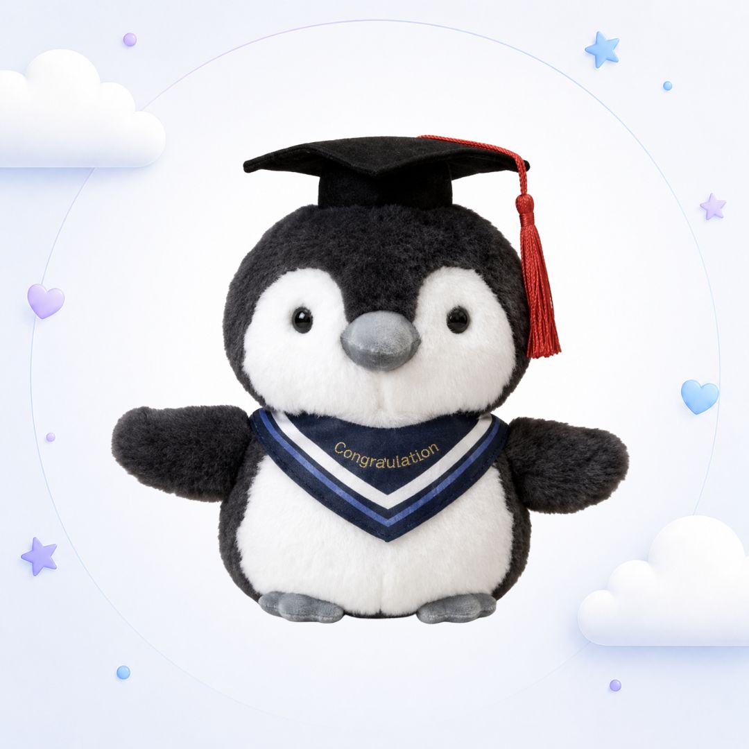 Peluche Pingüino Graduado Importado — foto 2